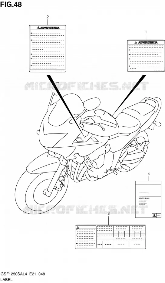 LABEL Suzuki MOTO 1250 BANDIT 2014  GSF1250SA L4 (E21)