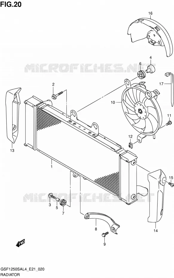 RADIATOR Suzuki MOTO 1250 BANDIT 2014  GSF1250SA L4 (E21)