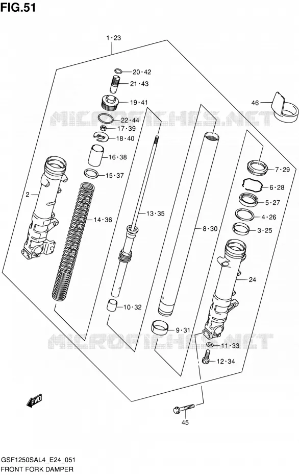 FRONT FORK Suzuki MOTO 1250 BANDIT 2014  GSF1250SA L4 (E24)
