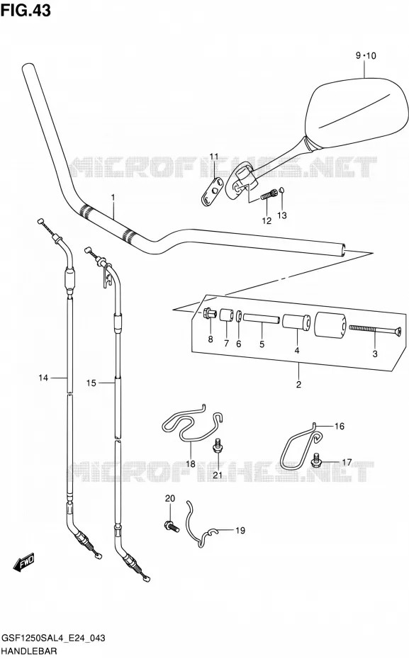 HANDLEBAR Suzuki MOTO 1250 BANDIT 2014  GSF1250SA L4 (E24)