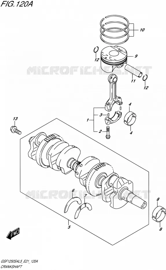 CRANKSHAFT Suzuki MOTO 1250 BANDIT 2015  GSF1250SA L5 (E21)