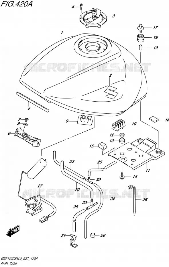 FUEL TANK Suzuki MOTO 1250 BANDIT 2015  GSF1250SA L5 (E21)