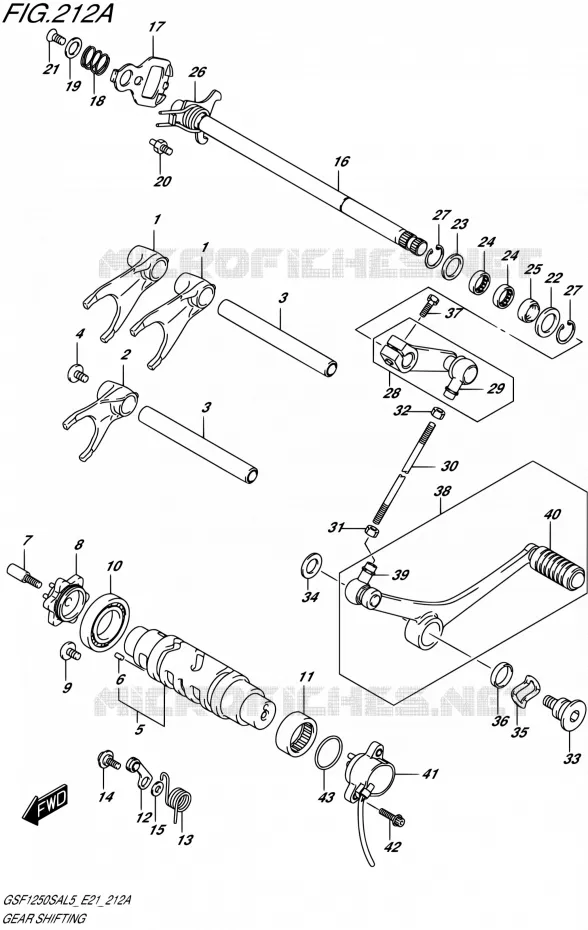 GEAR SHIFTING ASSY Suzuki MOTO 1250 BANDIT 2015  GSF1250SA L5 (E21)