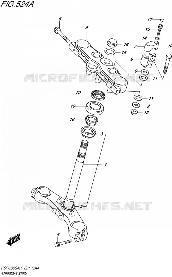 STEERING COLUMN Suzuki MOTO 1250 BANDIT 2015  GSF1250SA L5 (E21)