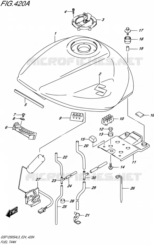 FUEL TANK Suzuki MOTO 1250 BANDIT 2015  GSF1250SA L5 (E24)