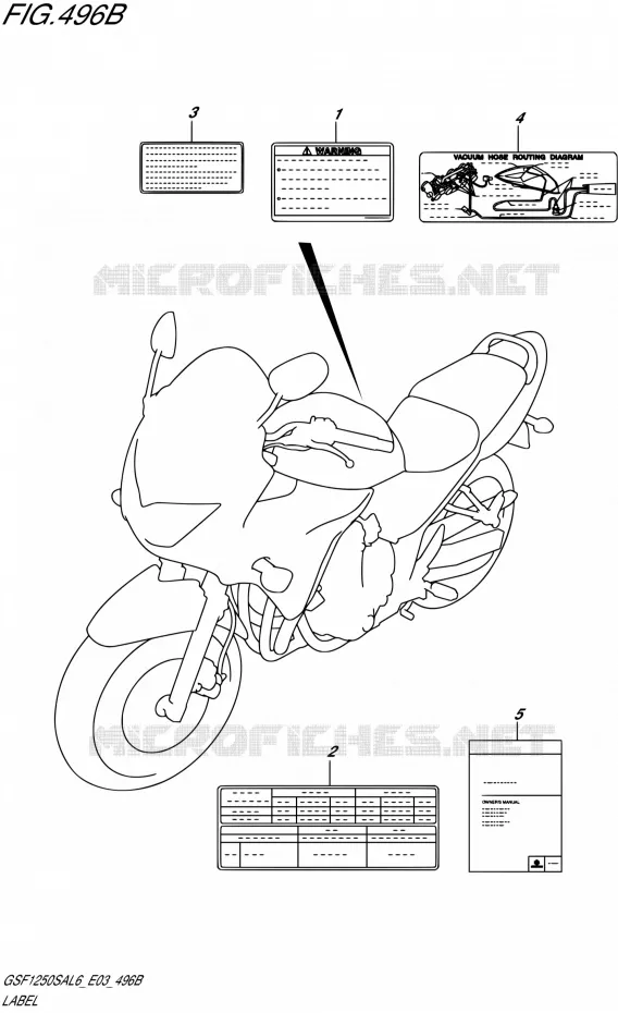 LABEL (GSF1250SAL6 E33) Suzuki MOTO 1250 BANDIT 2016  GSF1250SA L6 (E03)