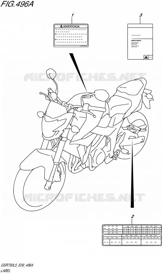 LABEL Suzuki MOTO 750 GSR 2015  GSR750 L5 (E09)