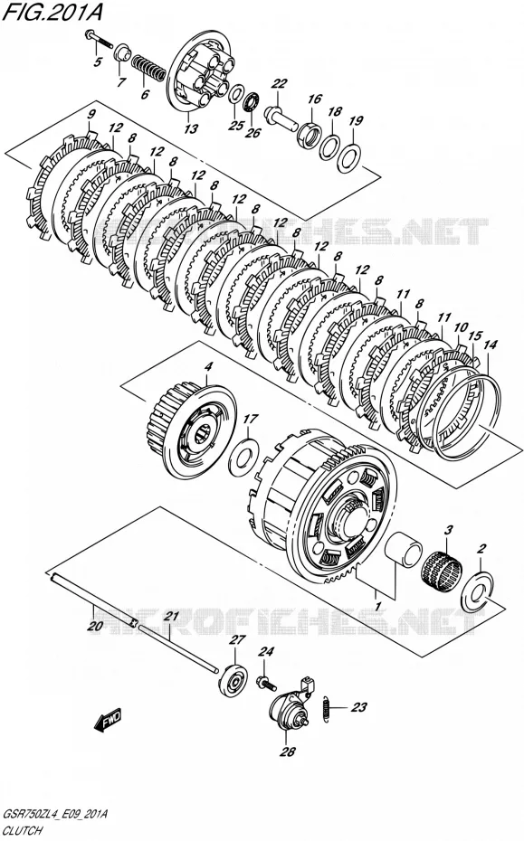 CLUTCH Suzuki MOTO 750 GSR 2014  GSR750Z L4 (E09)