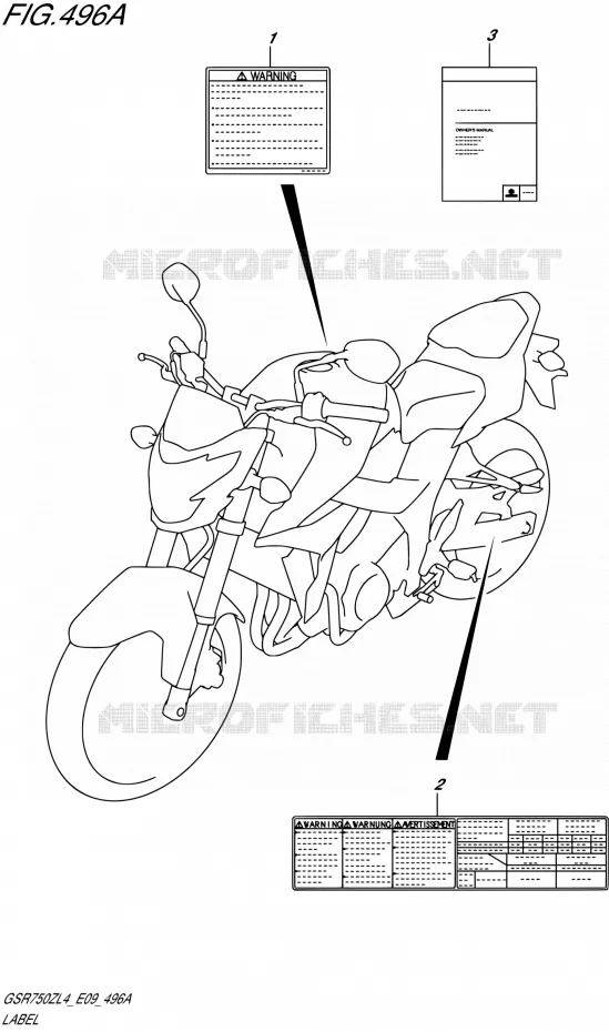 LABEL Suzuki MOTO 750 GSR 2014  GSR750Z L4 (E09)