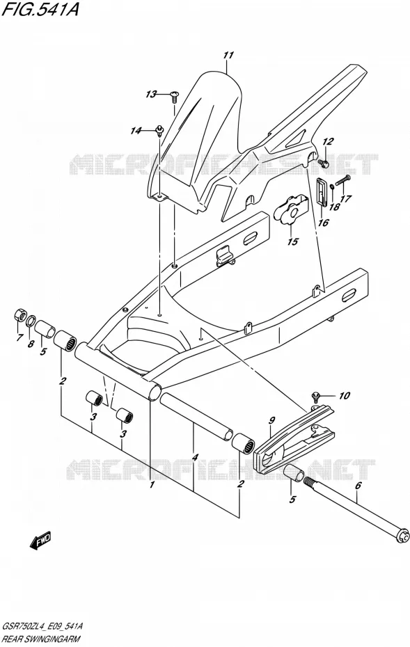 SWINGARM Suzuki MOTO 750 GSR 2014  GSR750Z L4 (E09)
