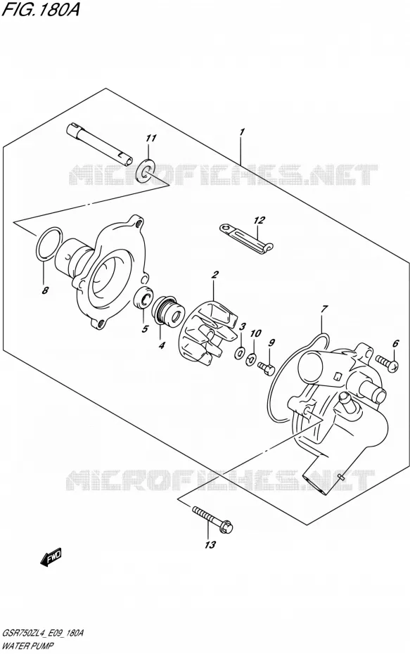 WATER PUMP Suzuki MOTO 750 GSR 2014  GSR750Z L4 (E09)