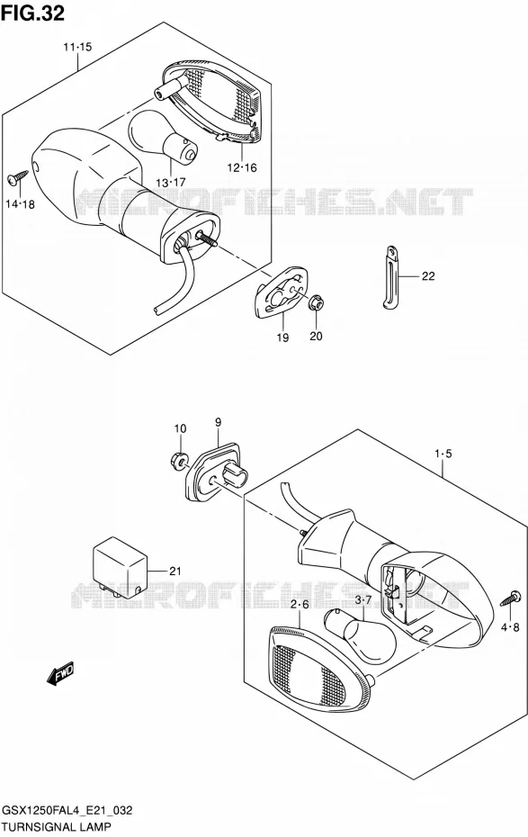 INDICATORS Suzuki MOTO 1250 GSX-F 2015  GSX1250FA L4 (E21)