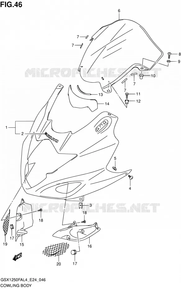 FAIRING - LABELS Suzuki MOTO 1250 GSX-F 2014  GSX1250FA L4 (E24)