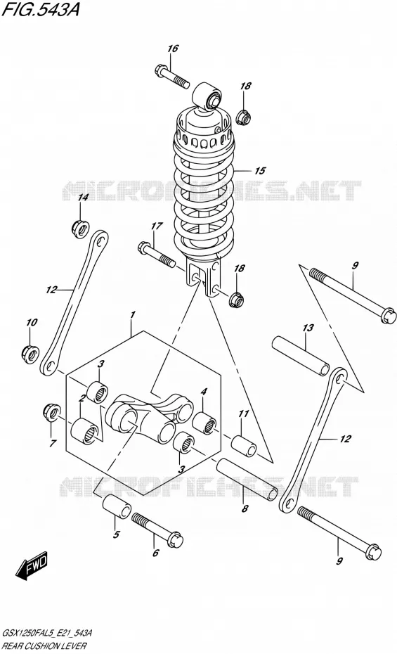 SHOCK ABSORBER LINKAGE Suzuki MOTO 1250 GSX-F 2015  GSX1250FA L5 (E21)