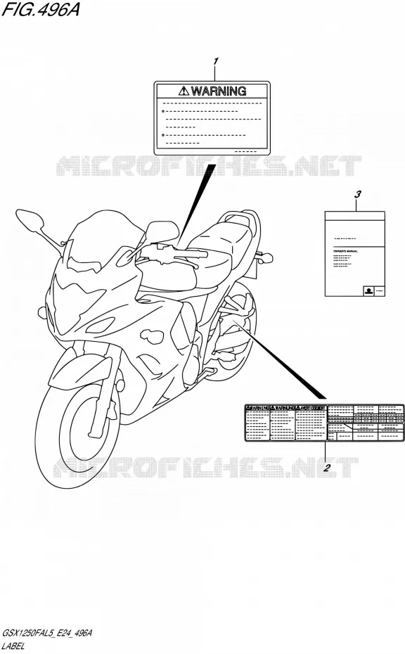 LABEL Suzuki MOTO 1250 GSX-F 2015  GSX1250FA L5 (E24)