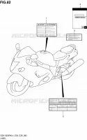 LABEL (GSX1300RAL4 E28) for Suzuki HAYABUSA 1300 2014