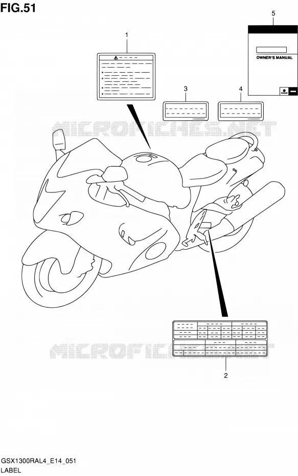 LABEL Suzuki MOTO 1300 HAYABUSA 2014  GSX1300RA L4 (E14)