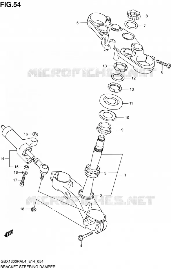 TRIPLE CLAMPS - STEERING DAMPER Suzuki MOTO 1300 HAYABUSA 2014  GSX1300RA L4 (E14)