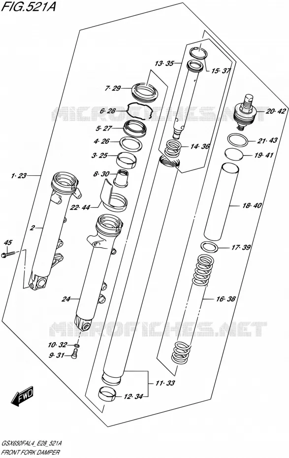 FRONT FORK Suzuki MOTO 650 GSX-F 2014  GSX650FA L4