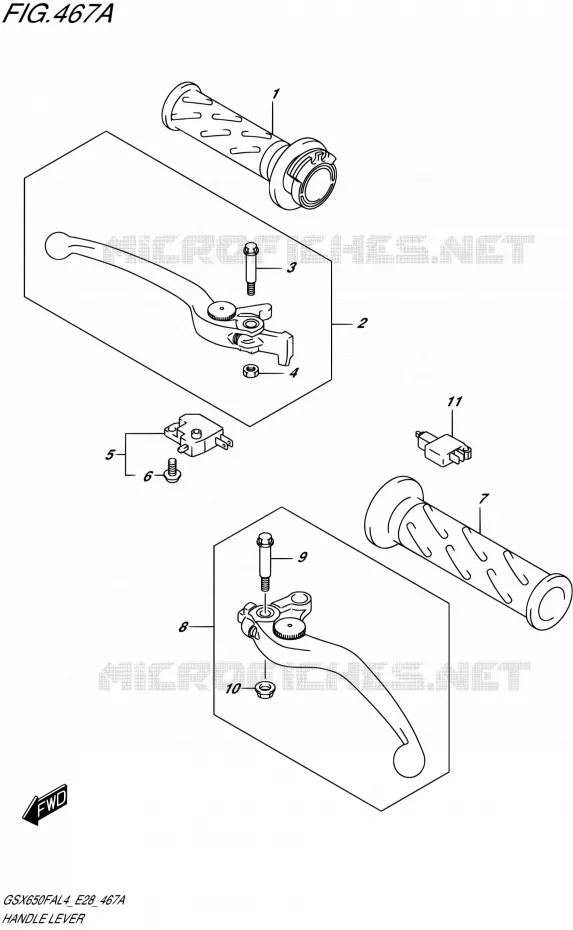 HANDGRIPS - LEVERS  Suzuki MOTO 650 GSX-F 2014  GSX650FA L4