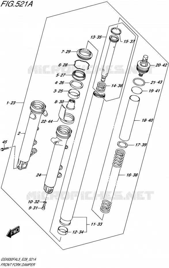 FRONT FORK Suzuki MOTO 650 GSX-F 2015  GSX650FA L5