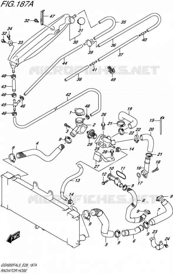 RADIATOR HOSE Suzuki MOTO 650 GSX-F 2015  GSX650FA L5
