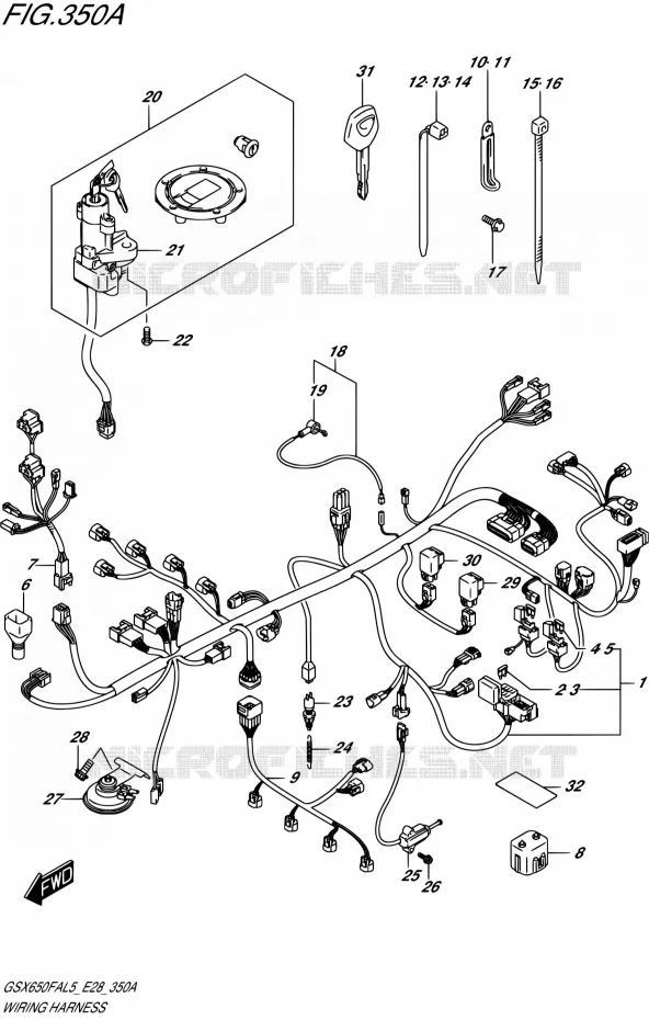 WIRING HARNESS Suzuki MOTO 650 GSX-F 2015  GSX650FA L5