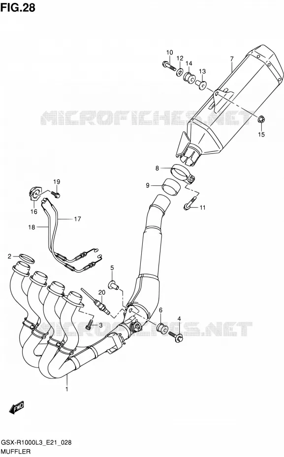 MUFFLER (GSX-R1000ZL3 E21) Suzuki MOTO 1000 GSX-R 2013  GSX-R1000 L3/GSX-R1000Z L3 (E24)