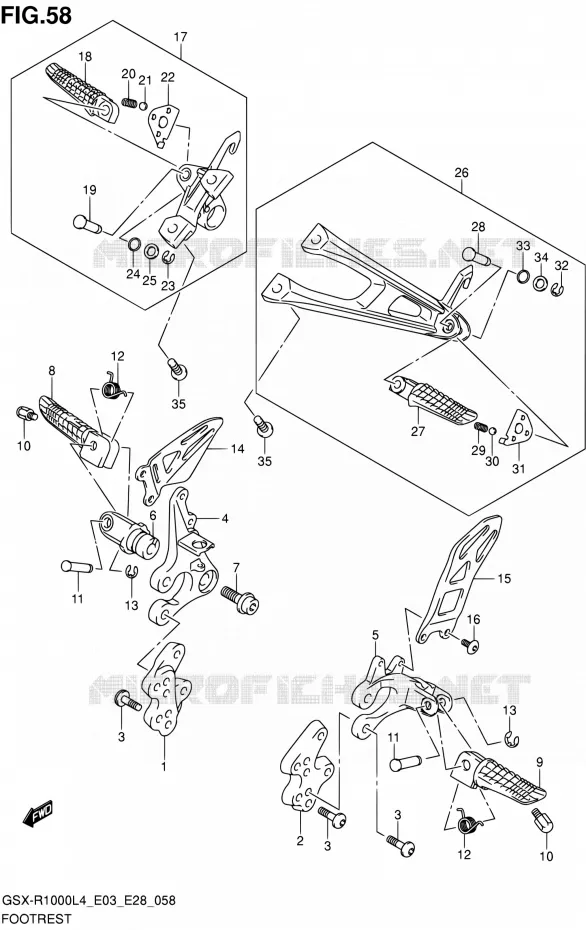 FOOTREST Suzuki MOTO 1000 GSX-R 2014  GSX-R1000 L4 (E03,E28,E33)