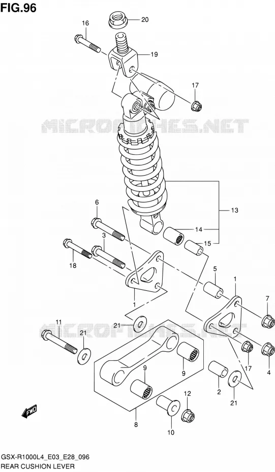 SHOCK ABSORBER LINKAGE (GSX-R1000L4 E33) Suzuki MOTO 1000 GSX-R 2014  GSX-R1000 L4 (E03,E28,E33)