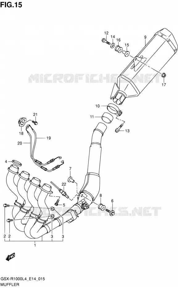 MUFFLER Suzuki MOTO 1000 GSX-R 2014  GSX-R1000 L4 (E14)