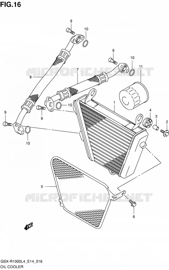 OIL COOLER Suzuki MOTO 1000 GSX-R 2014  GSX-R1000 L4 (E14)