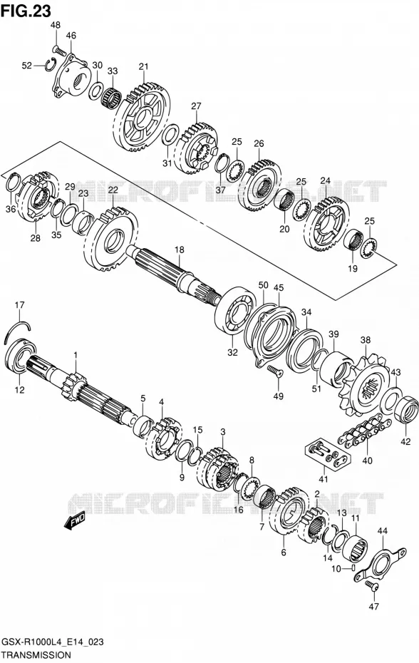 TRANSMISSION Suzuki MOTO 1000 GSX-R 2014  GSX-R1000 L4 (E14)