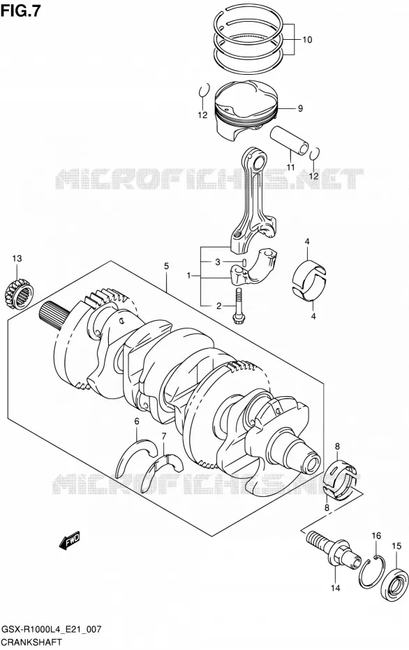 CRANKSHAFT Suzuki MOTO 1000 GSX-R 2015  GSX-R1000 L4 (E21)