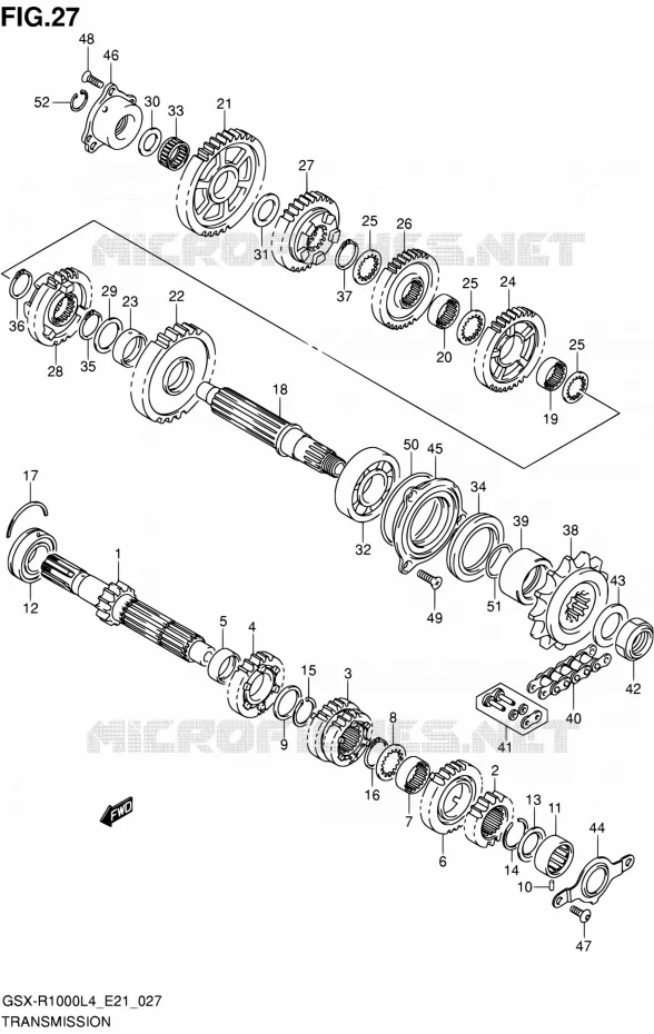 TRANSMISSION Suzuki MOTO 1000 GSX-R 2014  GSX-R1000 L4 (E21)