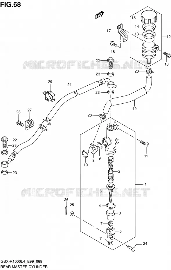 REAR MASTER CYLINDER Suzuki MOTO 1000 GSX-R 2014  GSX-R1000 L4 (E99)