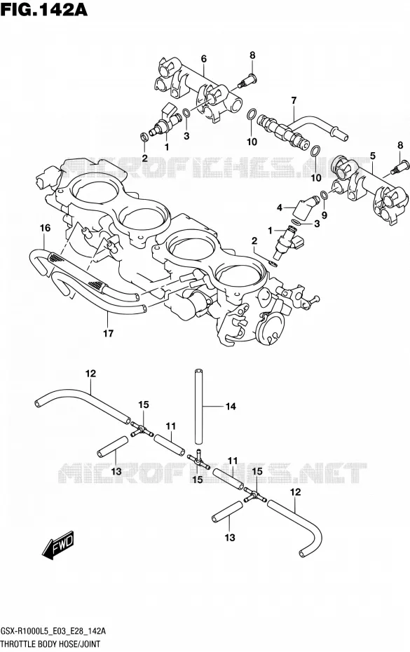 THROTTLE BODY (GSX-R1000L5 E03) Suzuki MOTO 1000 GSX-R 2015  GSX-R1000 L5 (E03,E28,E33)