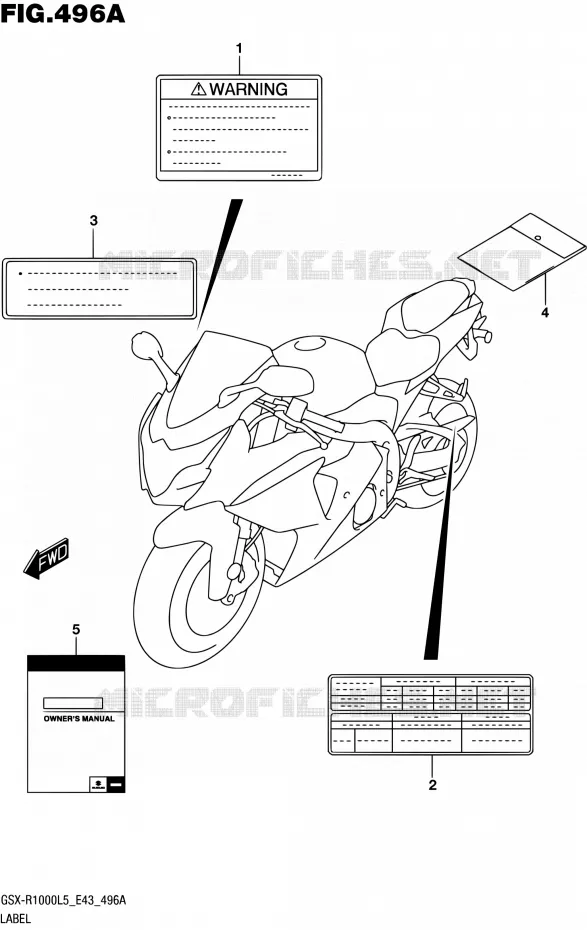 LABEL Suzuki MOTO 1000 GSX-R 2015  GSX-R1000 L5 (E43)