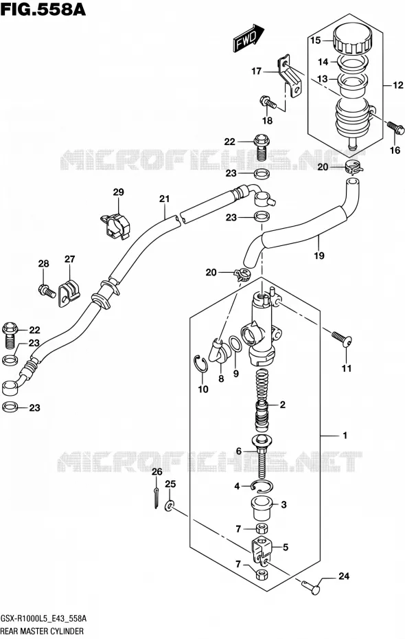 REAR MASTER CYLINDER Suzuki MOTO 1000 GSX-R 2015  GSX-R1000 L5 (E43)