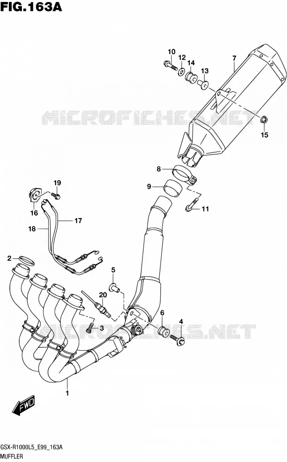 MUFFLER Suzuki MOTO 1000 GSX-R 2015  GSX-R1000 L5 (E99)