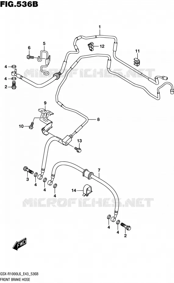 FRONT BRAKE HOSE (GSX-R1000AL6 E43) Suzuki MOTO 1000 GSX-R 2016  GSX-R1000 L6 (E43)