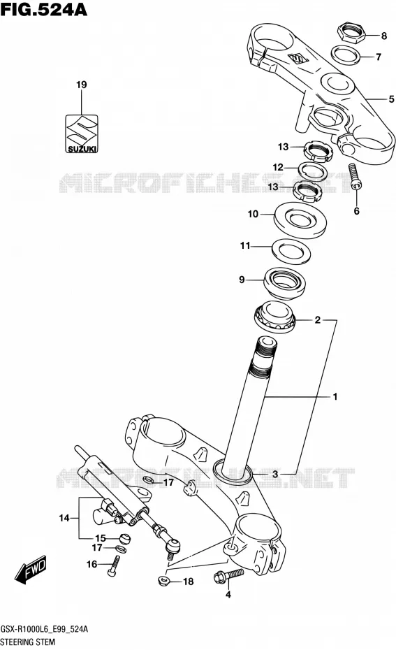 STEERING COLUMN Suzuki MOTO 1000 GSX-R 2016  GSX-R1000 L6 (E99)