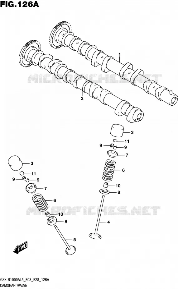 CAMSHAFT - VALVES Suzuki MOTO 1000 GSX-R 2015  GSX-R1000A L5 (E03,E28,E33)