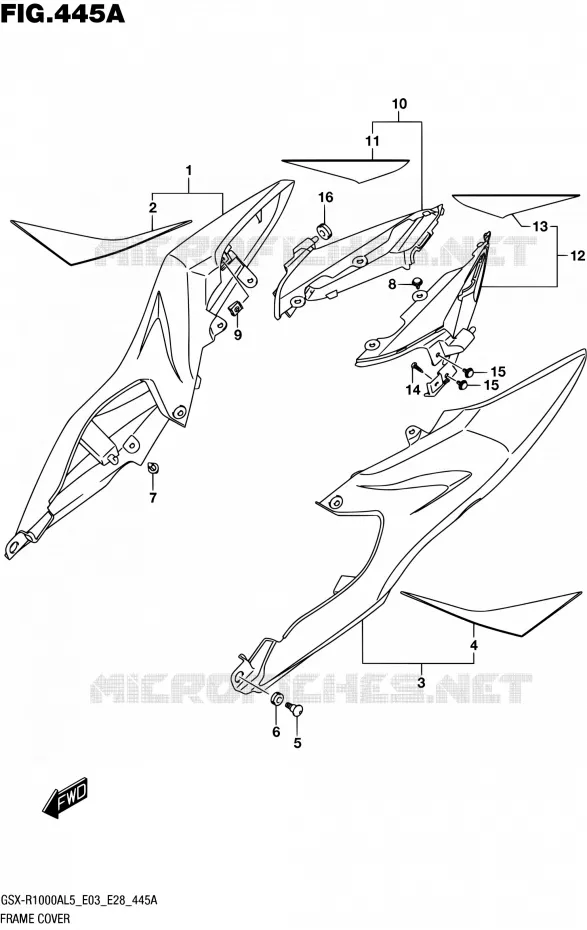 REAR FAIRING (YSF) Suzuki MOTO 1000 GSX-R 2015  GSX-R1000A L5 (E03,E28,E33)