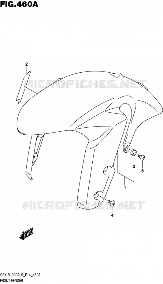 FRONT FENDER Suzuki MOTO 1000 GSX-R 2015  GSX-R1000A L5 (E14)