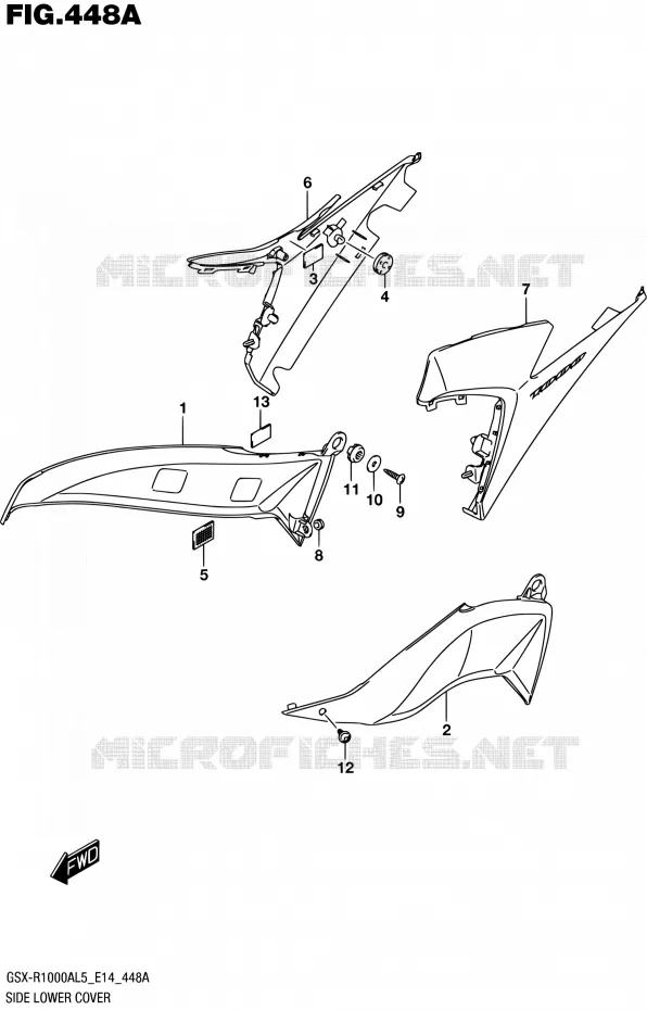 SIDE LOWER COVER Suzuki MOTO 1000 GSX-R 2015  GSX-R1000A L5 (E14)