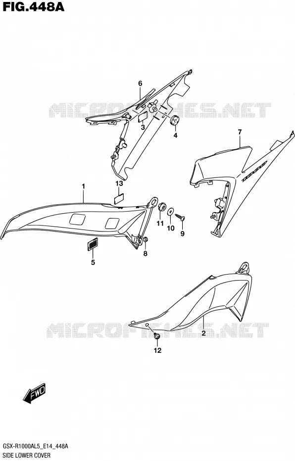 SIDE LOWER COVER Suzuki MOTO 1000 GSX-R 2015  GSX-R1000A L5 (E14)