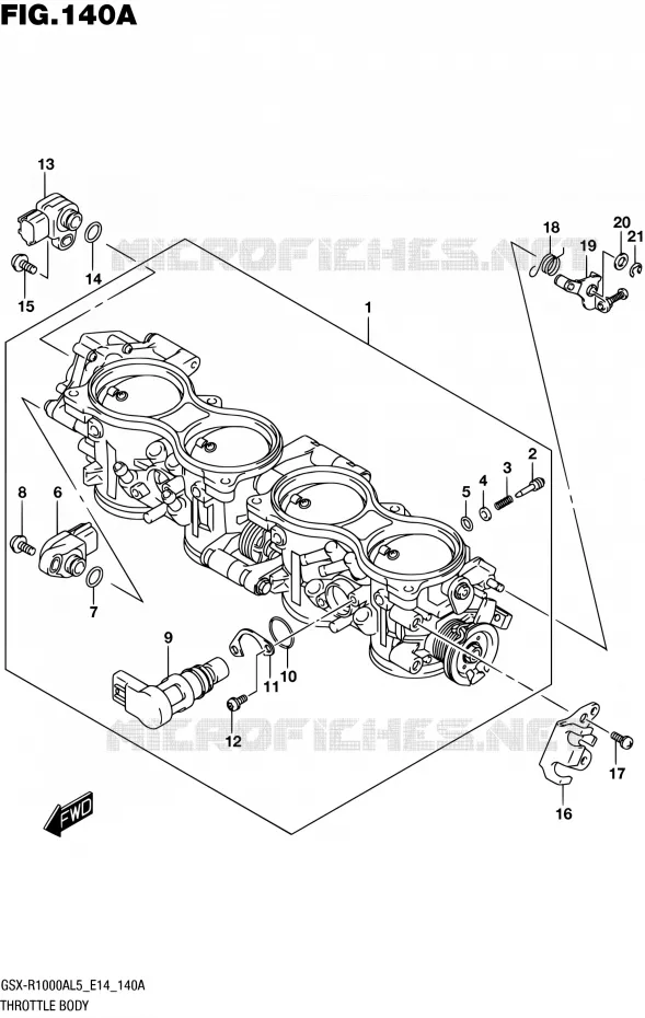 THROTTLE BODY Suzuki MOTO 1000 GSX-R 2015  GSX-R1000A L5 (E14)