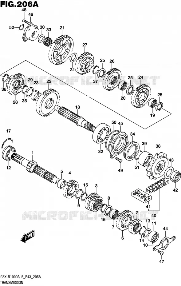 TRANSMISSION Suzuki MOTO 1000 GSX-R 2015  GSX-R1000A L5 (E43)