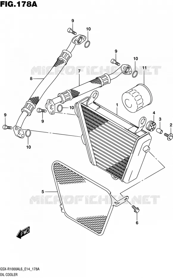 OIL COOLER Suzuki MOTO 1000 GSX-R 2016  GSX-R1000A L6 (E14)